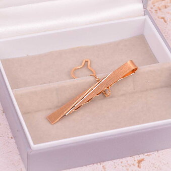 Matte tie pin with stripes, 18k gold, Vintage