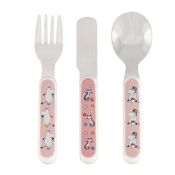 Bestick Mumin Äng i 3 delar - Rosa