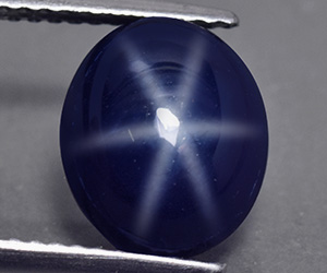 4.87 ct stor lyxig oval naturlig blå stjärn safir ädelsten - 3