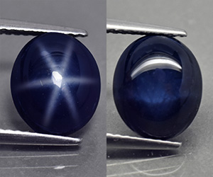 4.87 ct stor lyxig oval naturlig blå stjärn safir ädelsten - 2