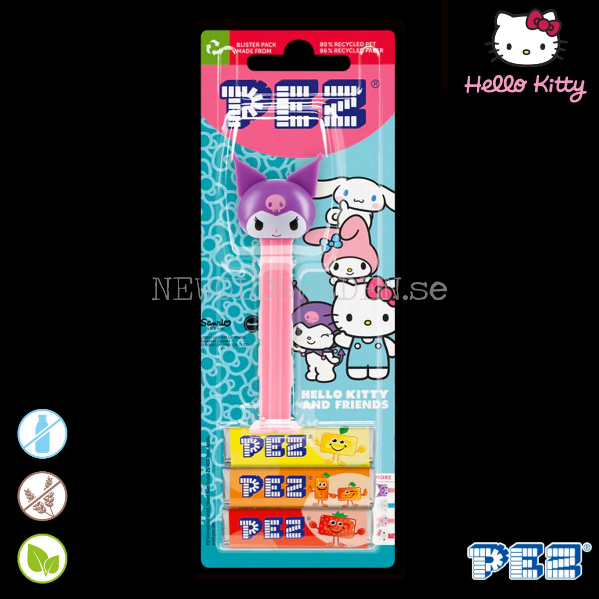 PEZ Dispenser KUROMI PURPLE + Godis - Hello Kitty  Samlarfigur - PE85 - 3