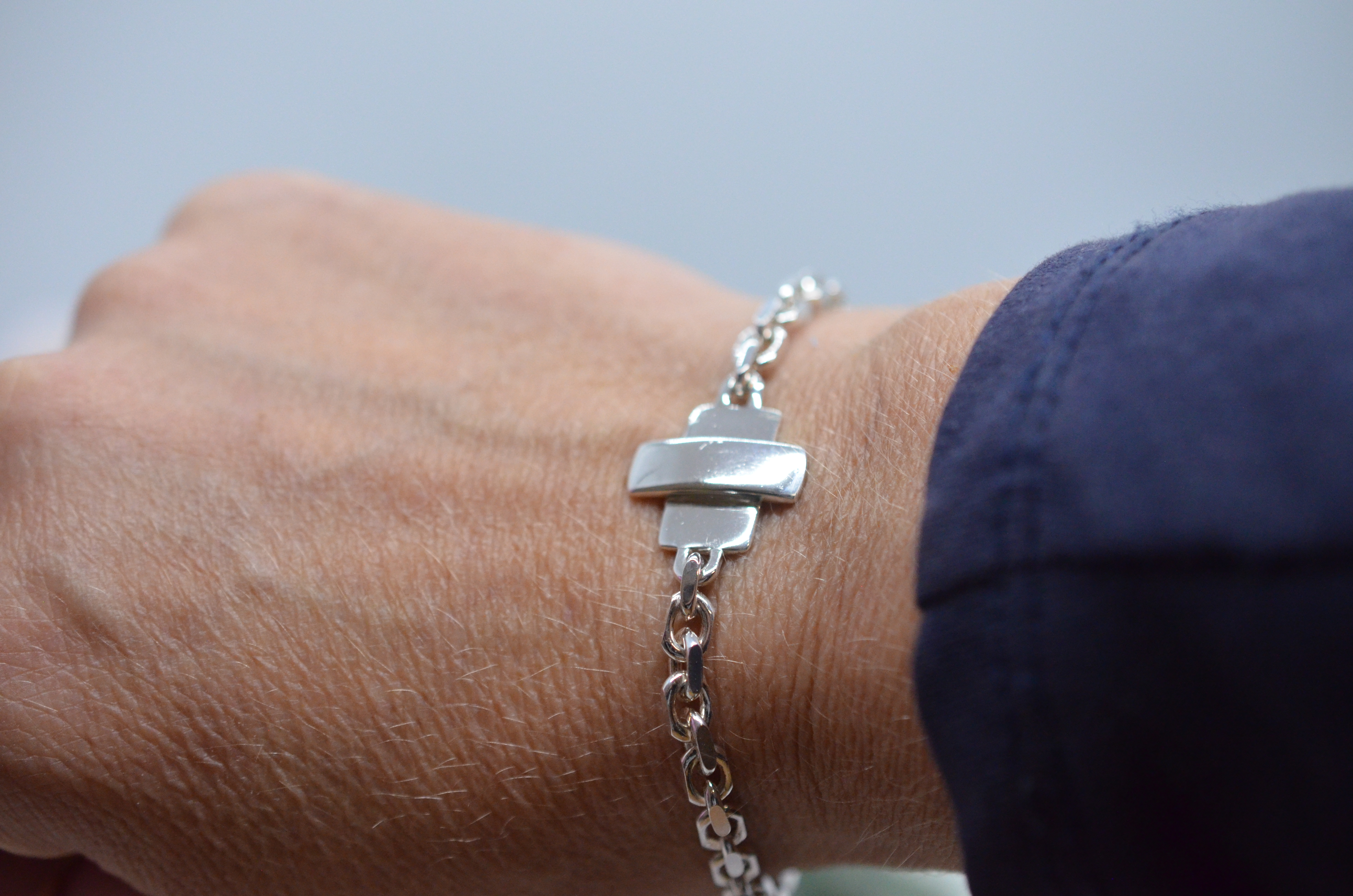 Second-hand Efva Attling silver bracelet "LITTLE CROSS" - 6