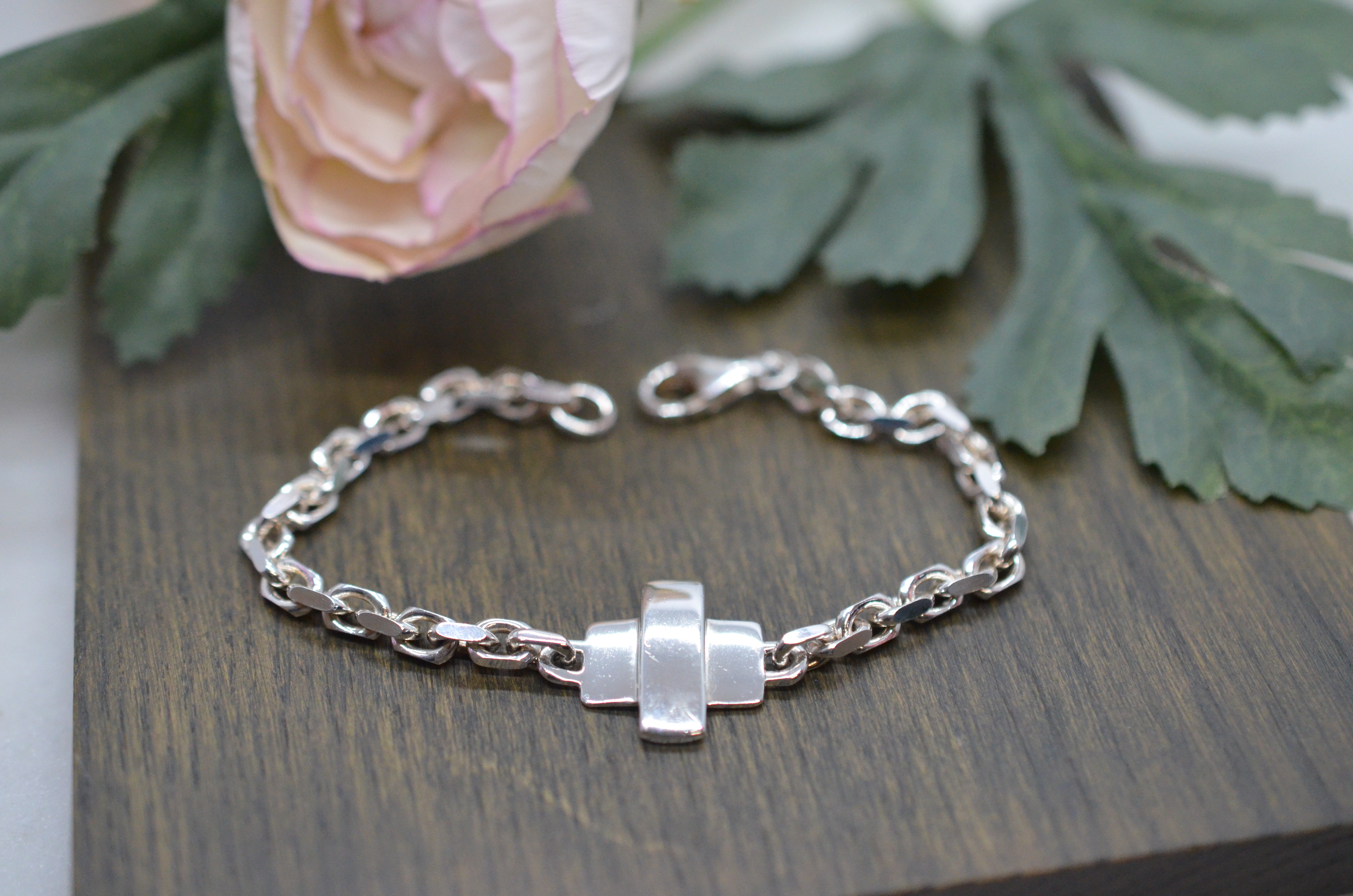 Second-hand Efva Attling silver bracelet "LITTLE CROSS"