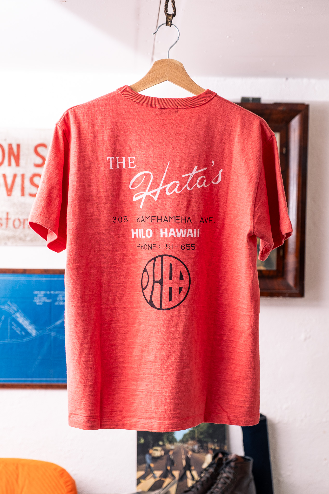 Sun Surf - SS79715 Slub Yarn T-Shirt Hata Shoten Logo Red