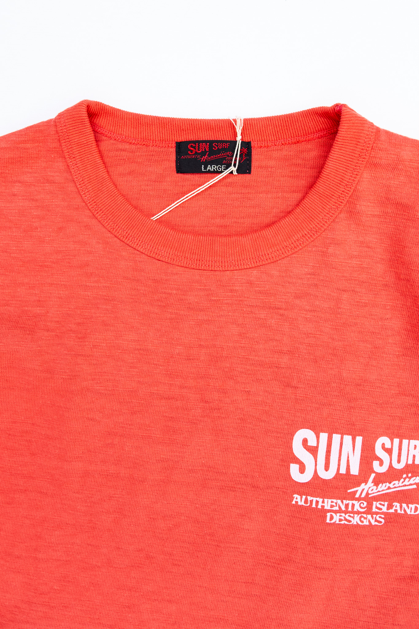 Sun Surf - SS79715 Slub Yarn T-Shirt Hata Shoten Logo Red - 6