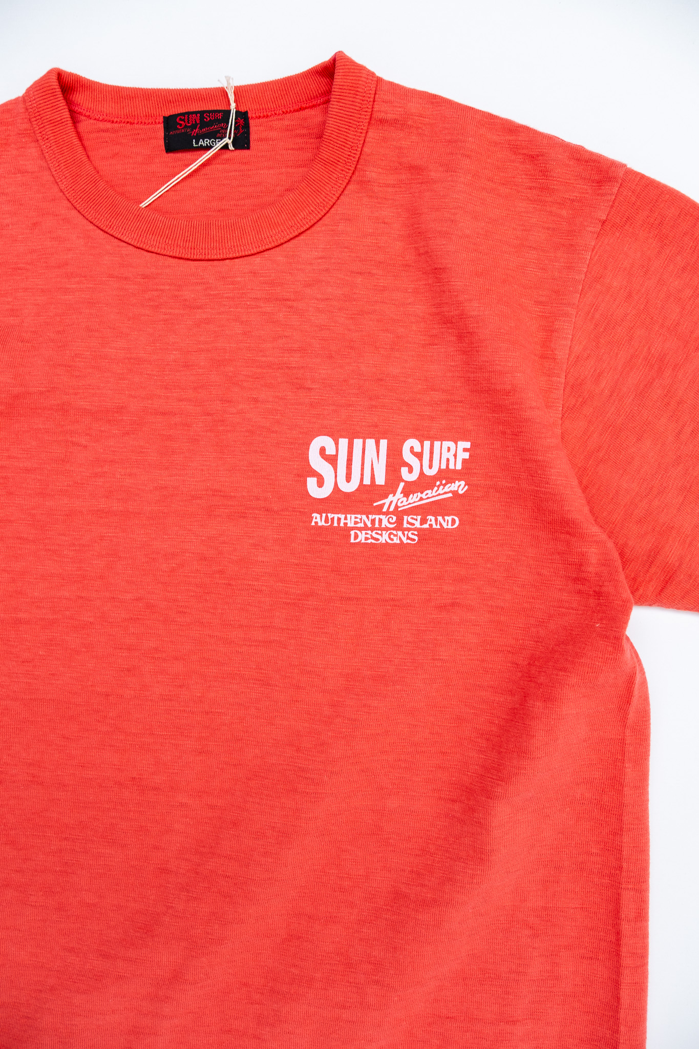 Sun Surf - SS79715 Slub Yarn T-Shirt Hata Shoten Logo Red - 5
