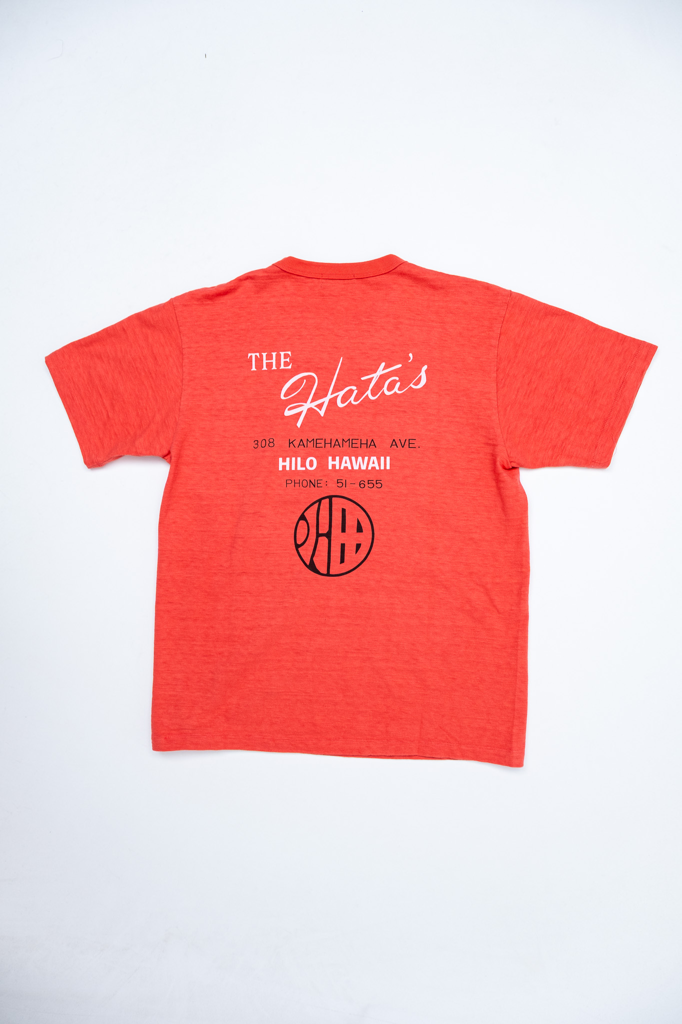 Sun Surf - SS79715 Slub Yarn T-Shirt Hata Shoten Logo Red - 4