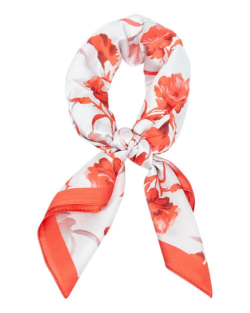 Scarf röd/vit blommig