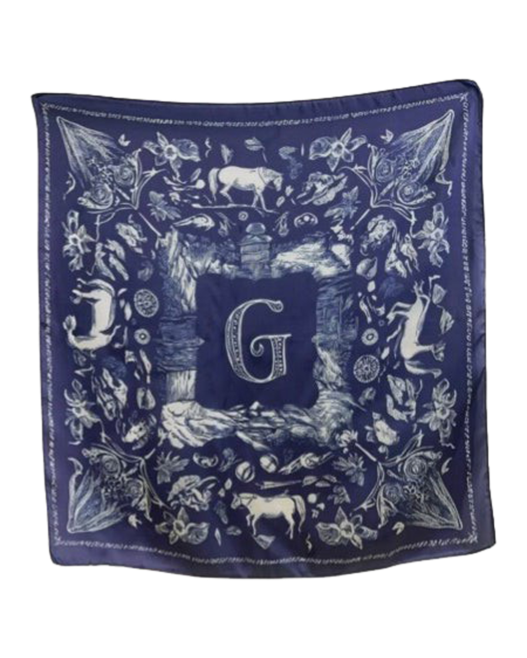 Scarf mönstrad djur blå/vit - 2