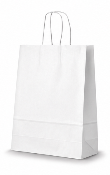 Papperskasse med tvinnade handtag - Vit - 3