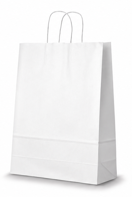 Papperskasse med tvinnade handtag - Vit - 4