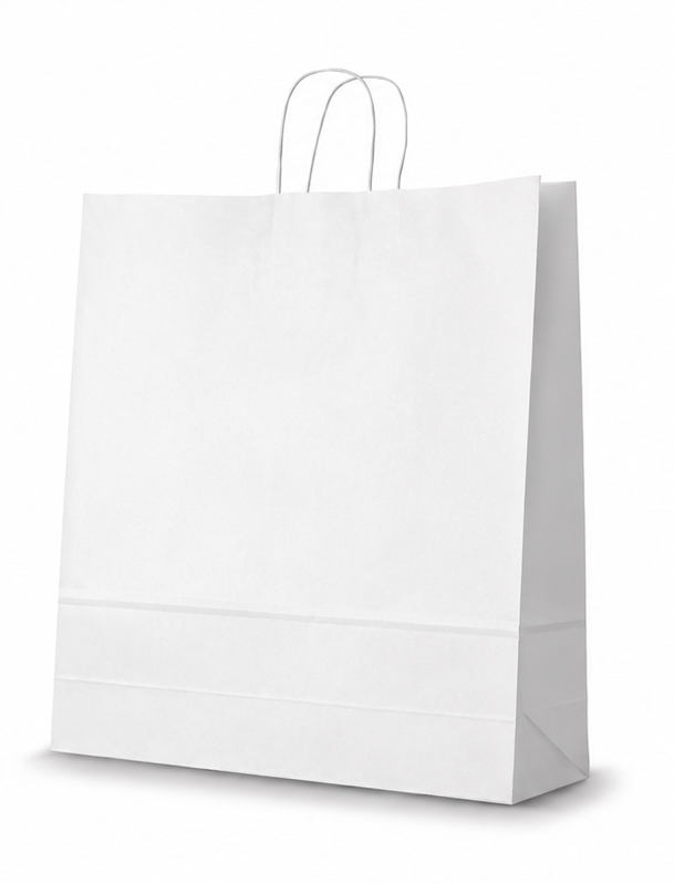 Papperskasse med tvinnade handtag - Vit - 5