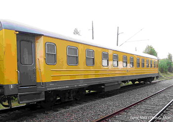 NMJ Topline JBV - Jernbaneverket Sovevogn WLB 60 76 9933004-1, Gul/Grå H0
