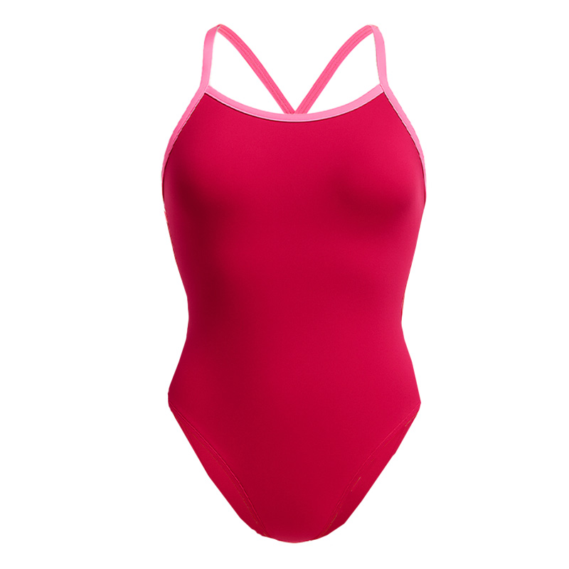 Swimsuit girl ISHA2.0 aClimateHero Double-Cross-Back Dark Pink