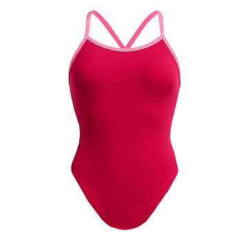 Swimsuit girl ISHA2.0 aClimateHero Double-Cross-Back Dark Pink