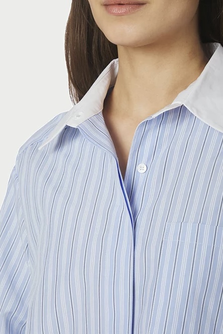 Neo Noir  - Delfia Stripe Shirt Light Blue Stripe - 4