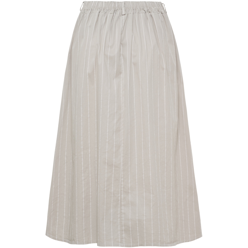 Randig Kjol i Bomull Beige 