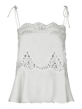 Neo Noir Kaela Heavy Sateen Lace Top, Pearl