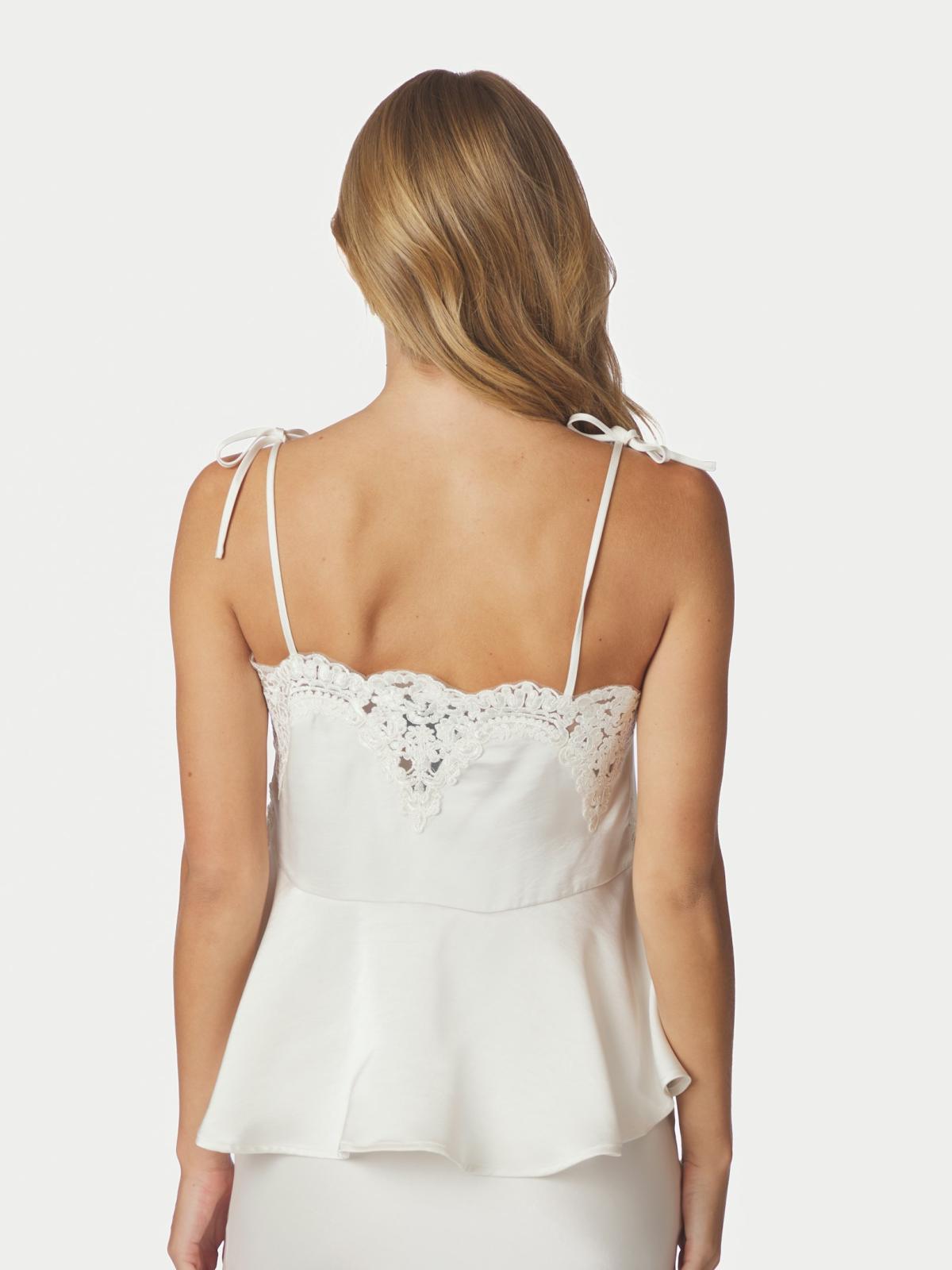 Neo Noir Kaela Heavy Sateen Lace Top, Pearl - 4