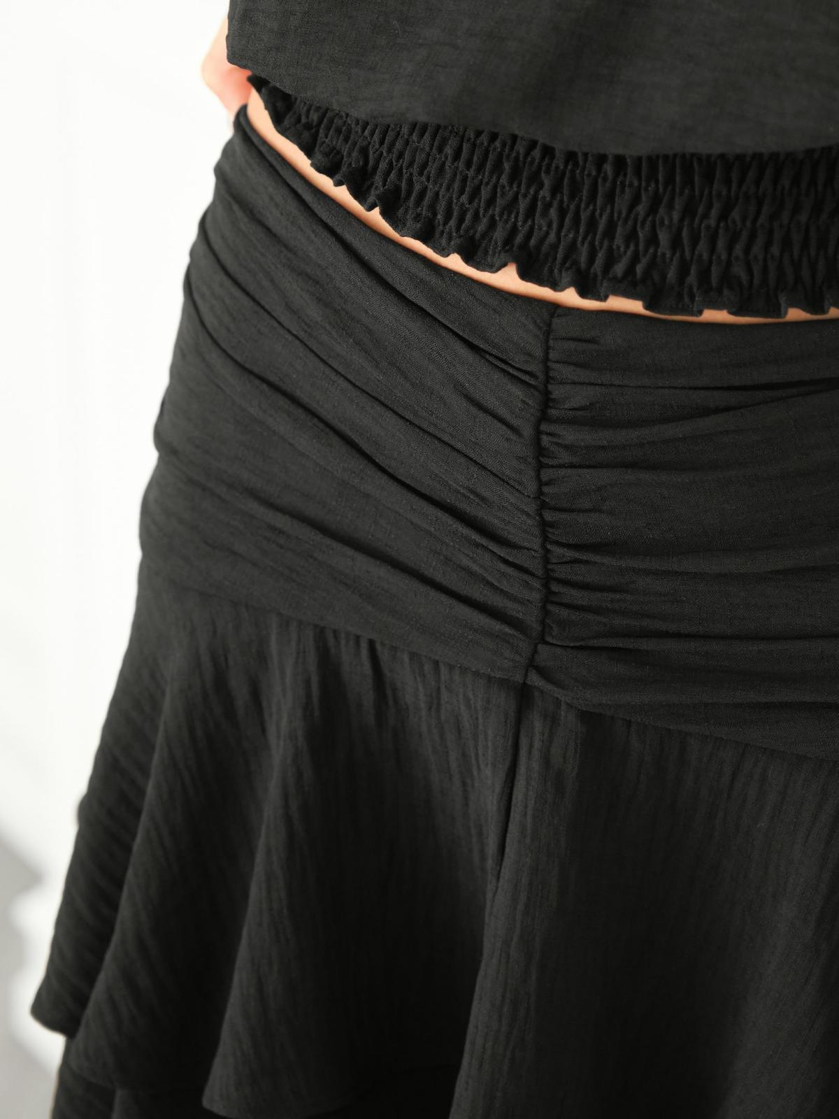Neo Noir Mitra Frill Structure Skirt, Black - 8