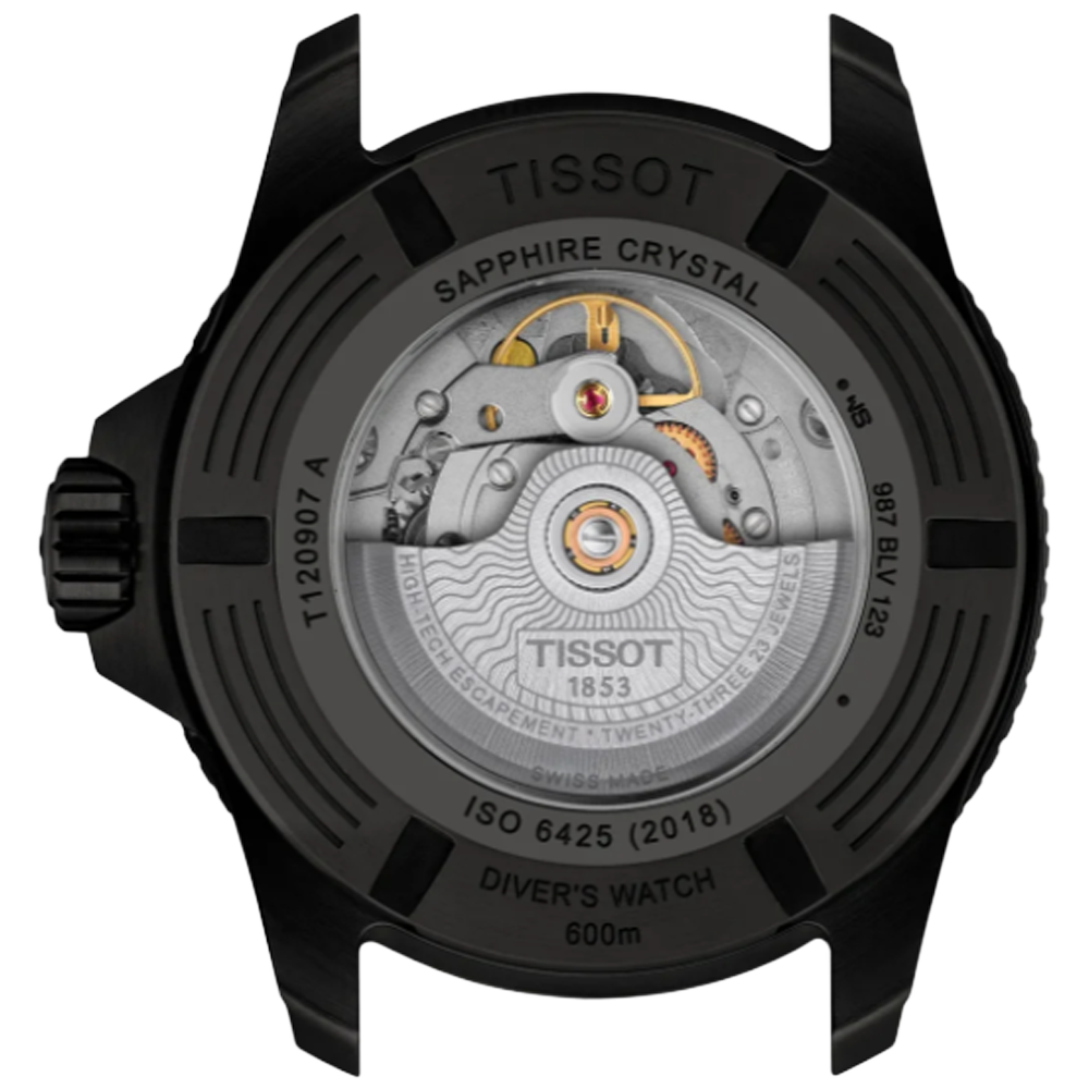 T120.907.37.051.00 Tissot Seastar 2000 44 svart PVD backsida