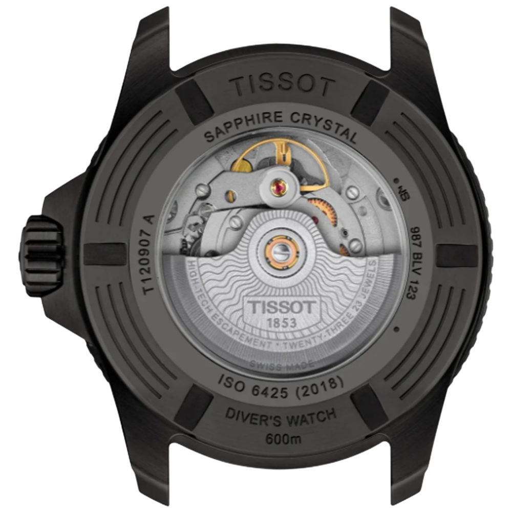 T120.907.37.041.00 Tissot Seastar 2000 44 blå och svart PVD baksida