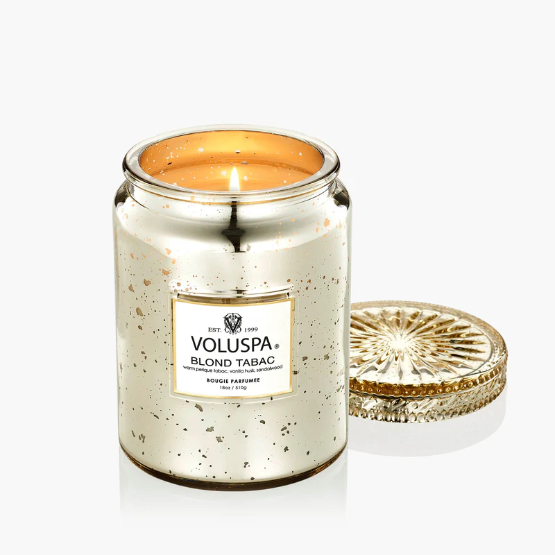 Voluspa Blond Tabac Small Glass Jar Candle