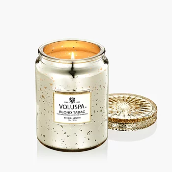 Voluspa Blond Tabac Small Glass Jar Candle