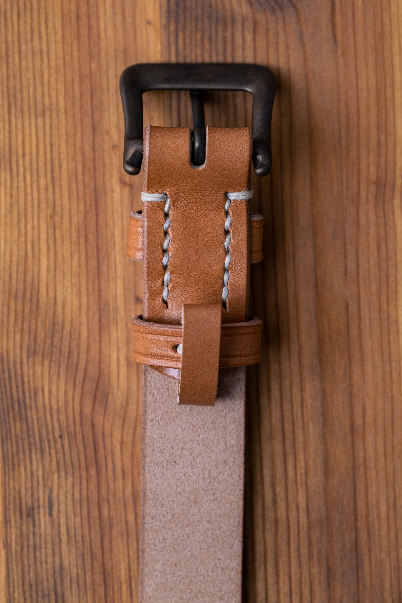 Warehouse & Co - 6041 Leather Slim Belt Tan - 3