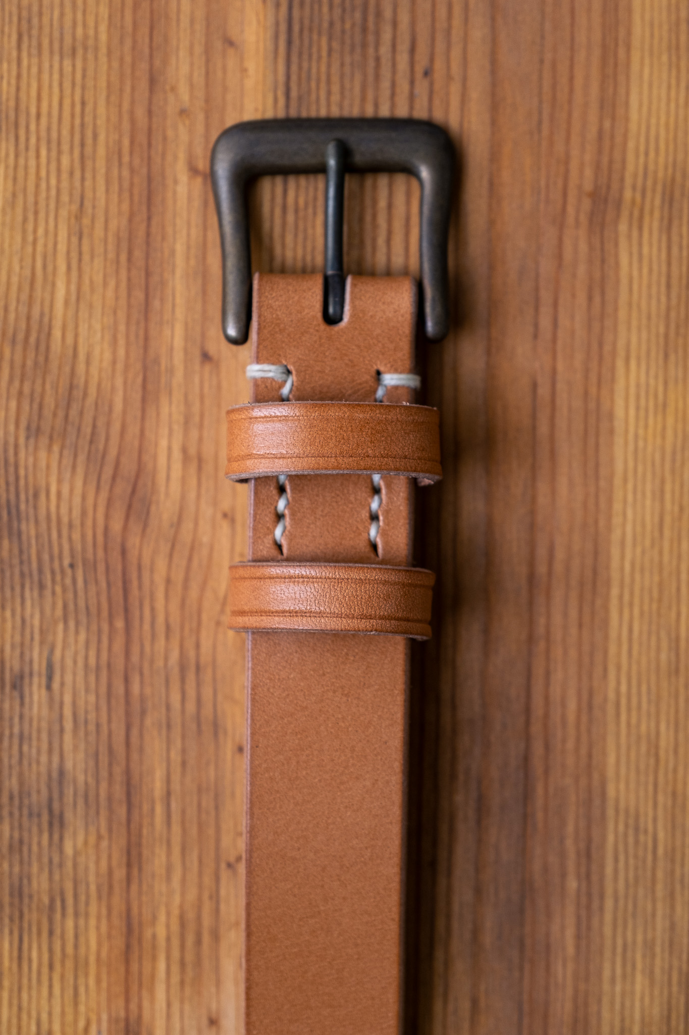 Warehouse & Co - 6041 Leather Slim Belt Tan - 2