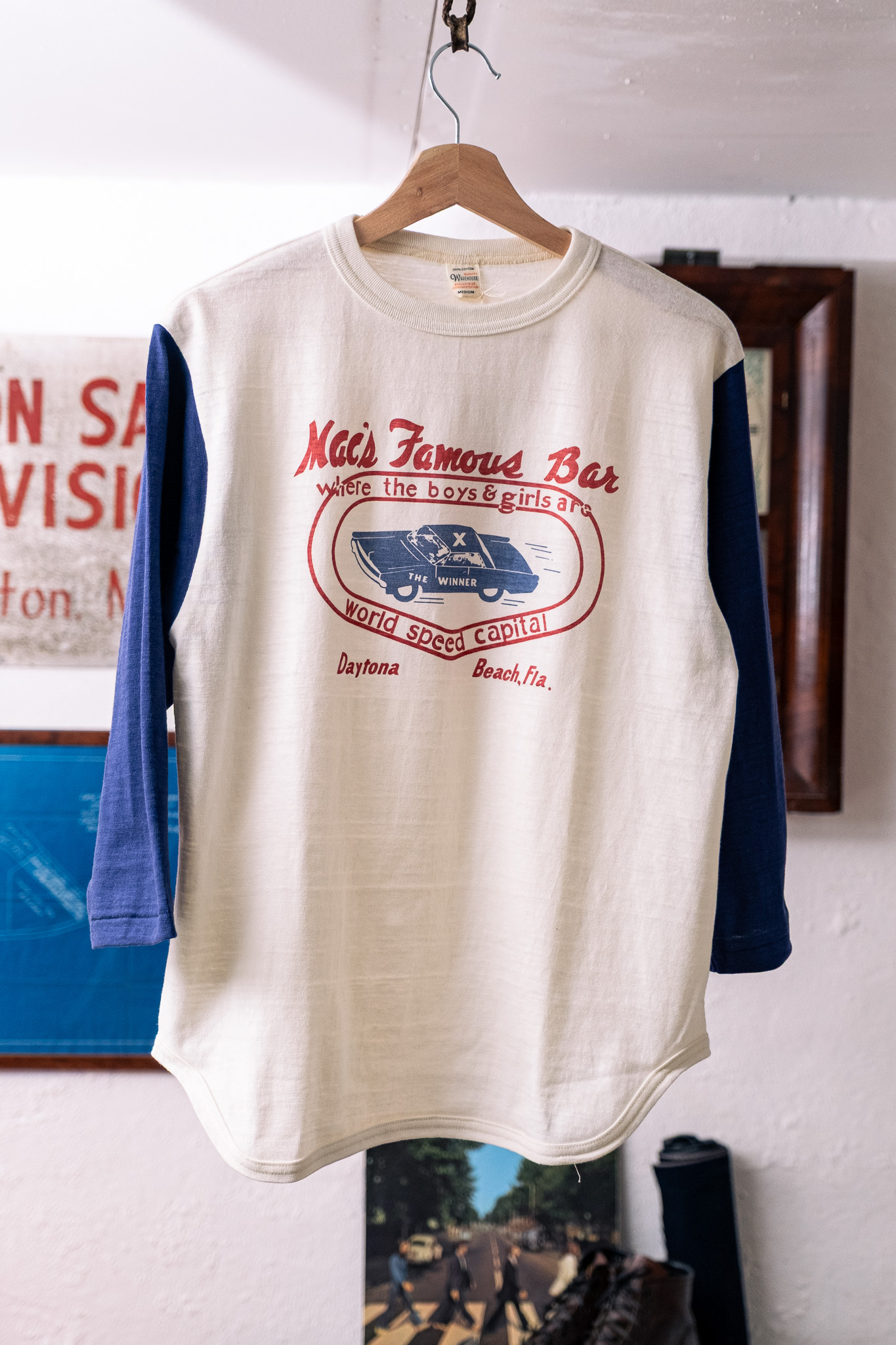 Warehouse & Co - Lot 4800 3/4 Sleeve Baseball Tee MAC’s Famous Bar Cream/Navy