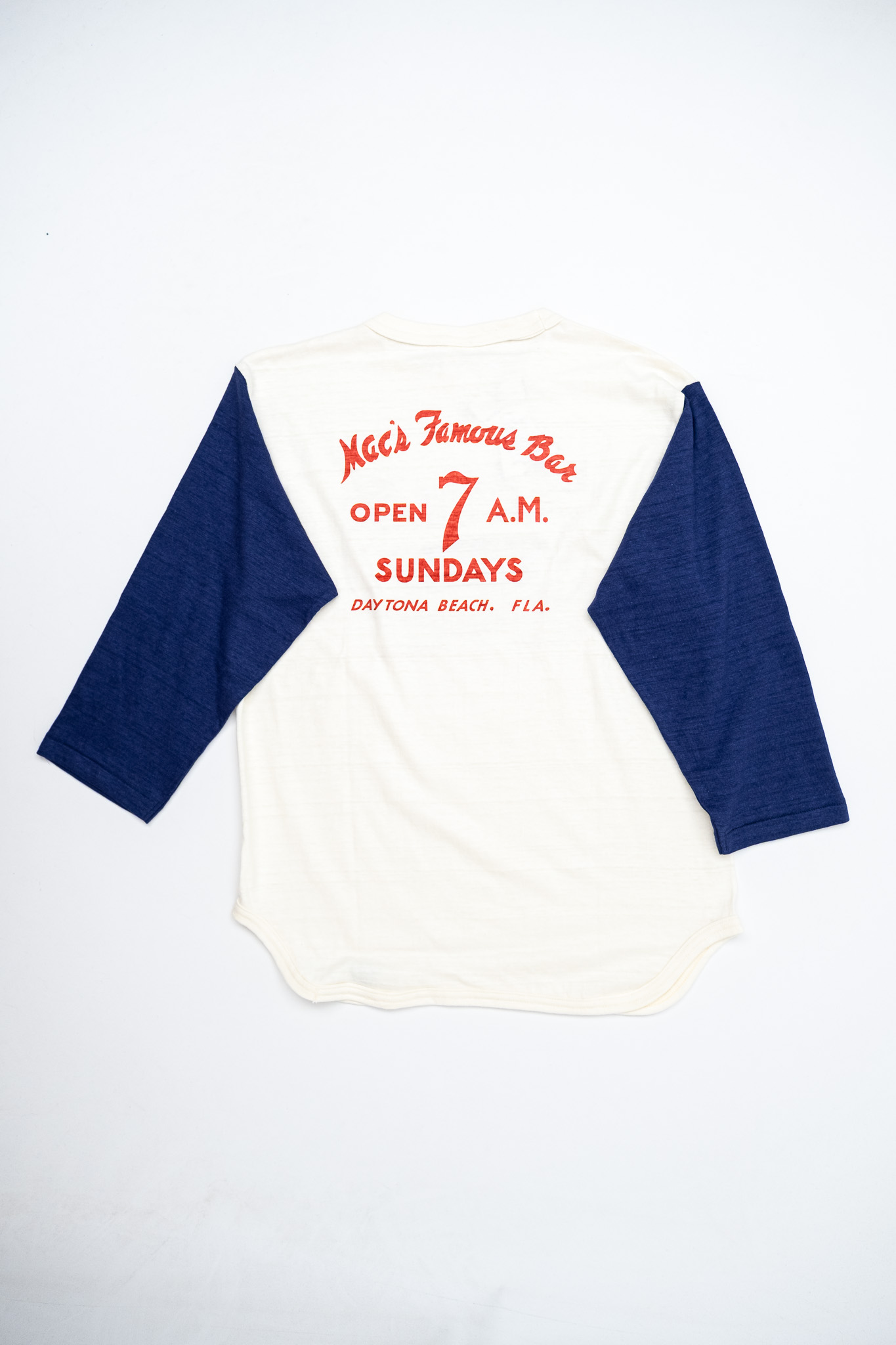 Warehouse & Co - Lot 4800 3/4 Sleeve Baseball Tee MAC’s Famous Bar Cream/Navy - 6
