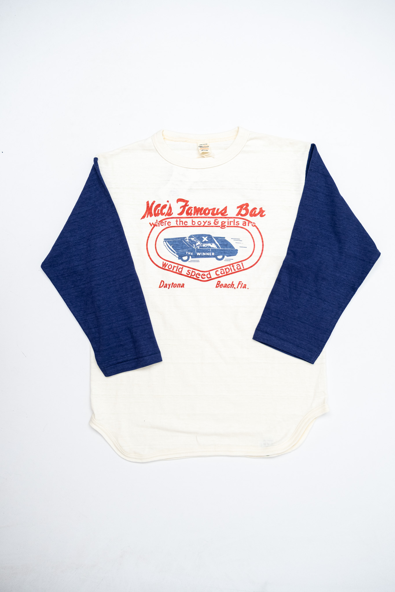 Warehouse & Co - Lot 4800 3/4 Sleeve Baseball Tee MAC’s Famous Bar Cream/Navy - 3