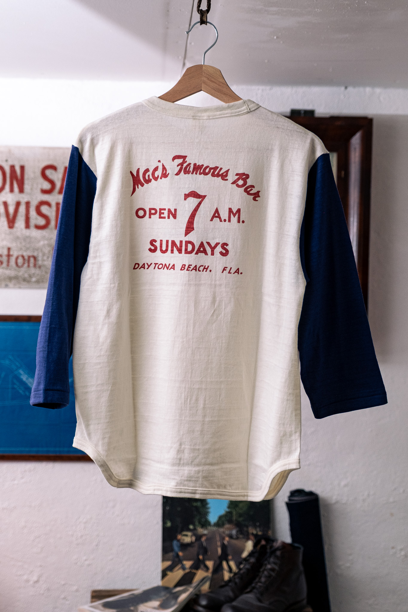 Warehouse & Co - Lot 4800 3/4 Sleeve Baseball Tee MAC’s Famous Bar Cream/Navy - 2