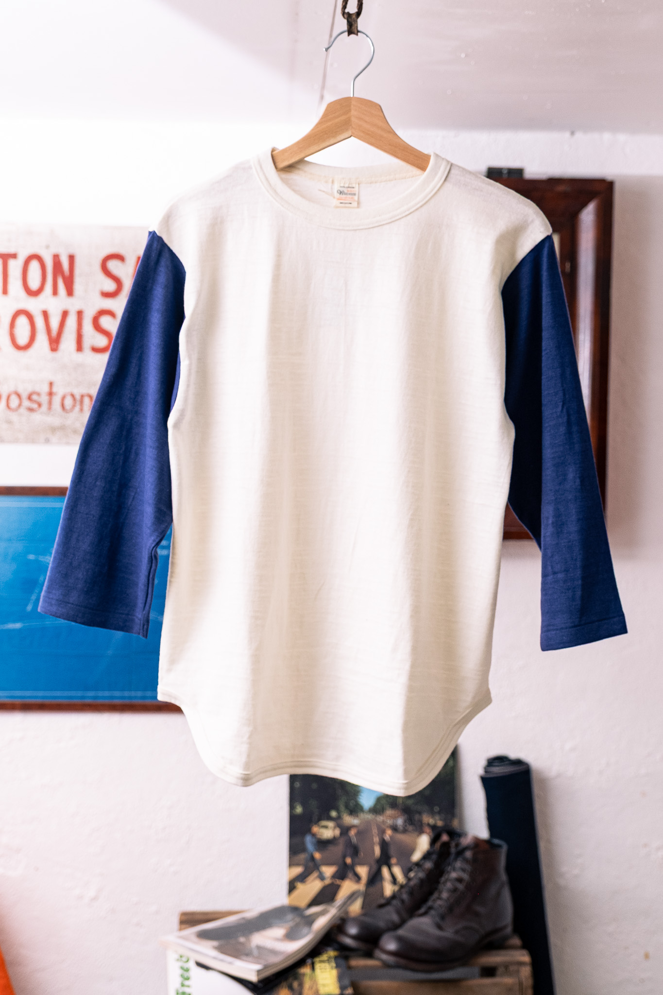 Warehouse & Co - Lot 4800 3/4 Sleeve Baseball Tee Cream/Navy