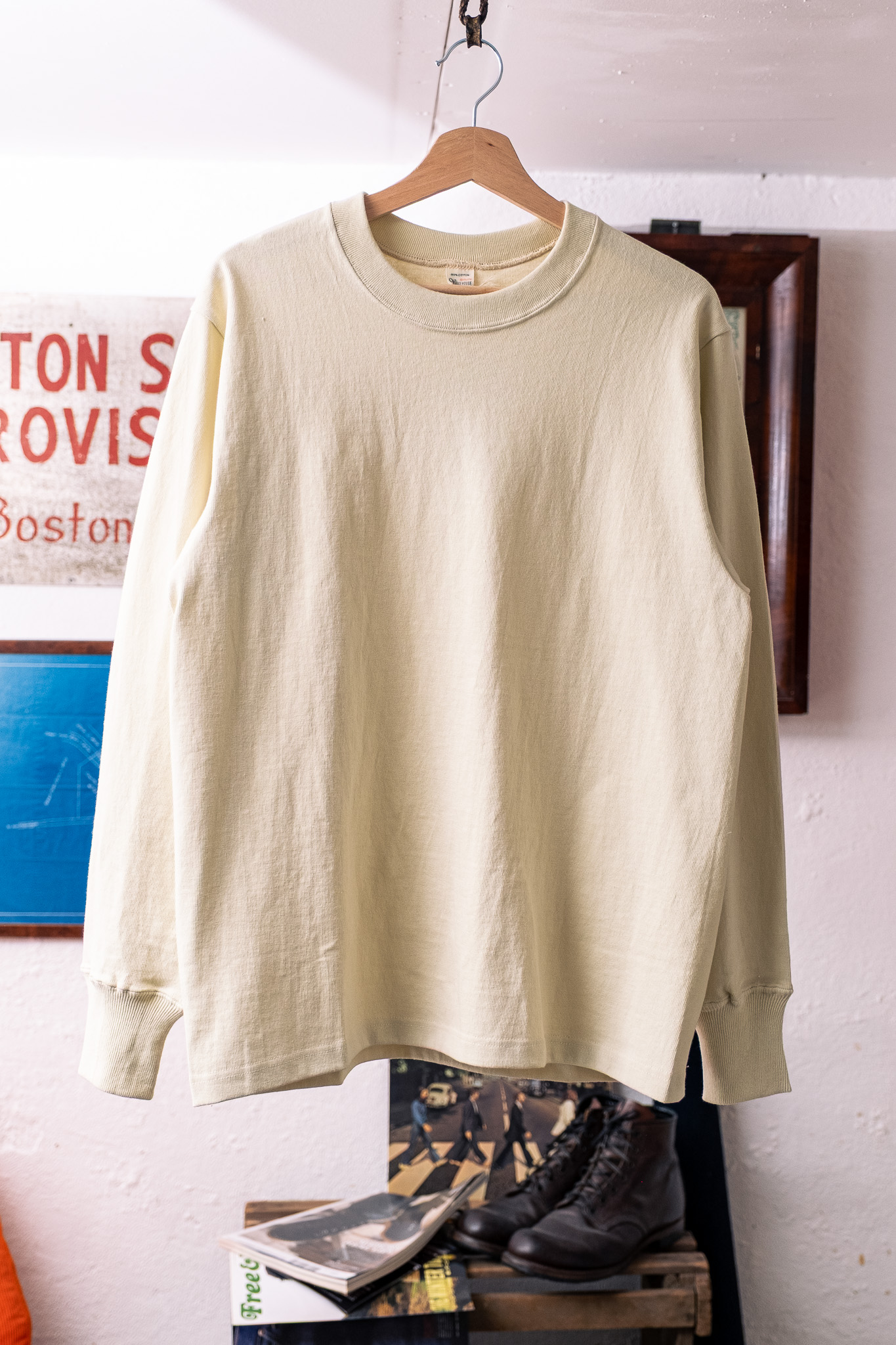 Warehouse & Co - Lot 5914 Long Sleeve Crew Neck T-Shirt Cream