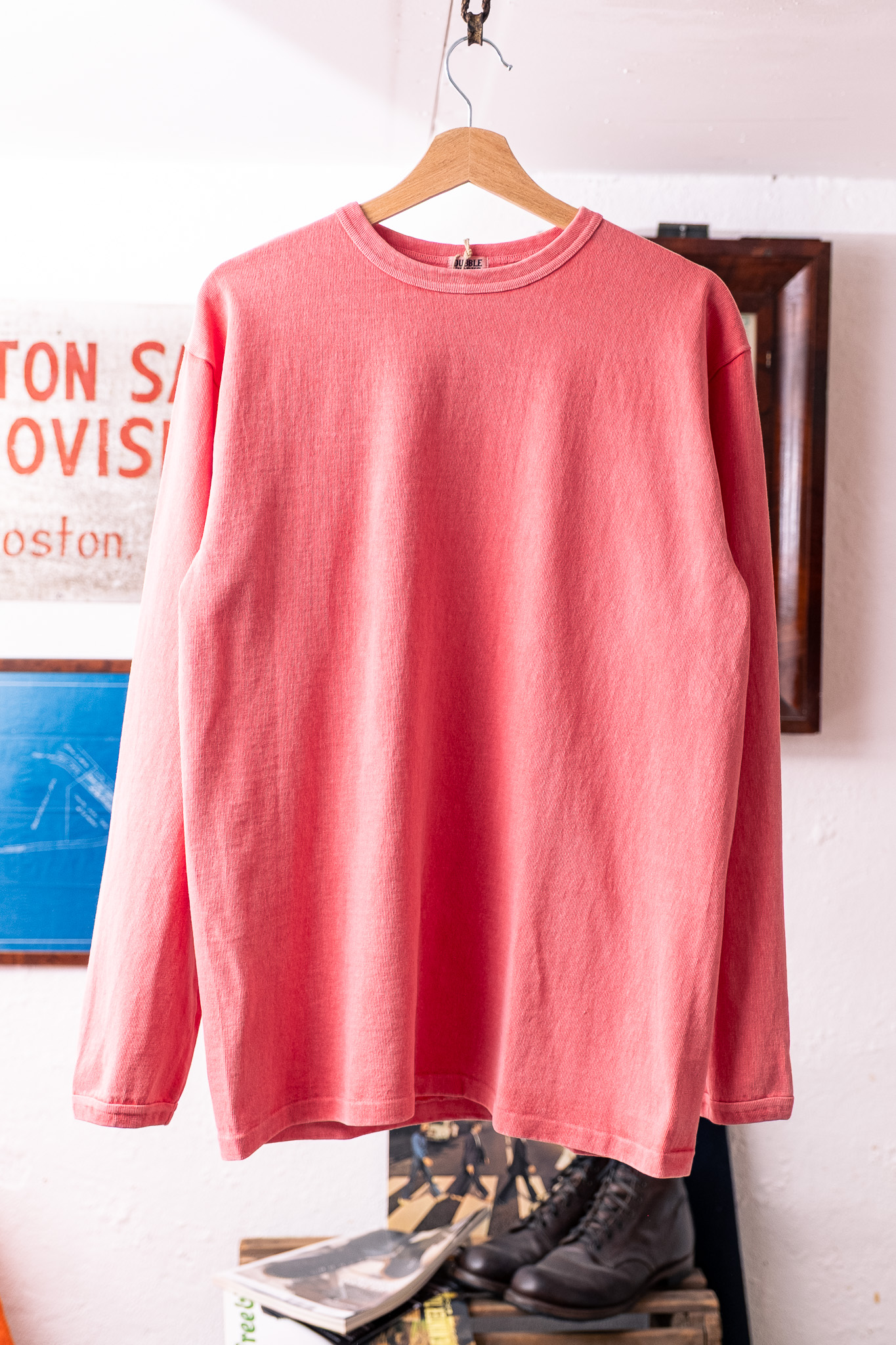 Dubbleworks - 9.5oz Heavy Weight L/S Tee Pigment Dye Pink