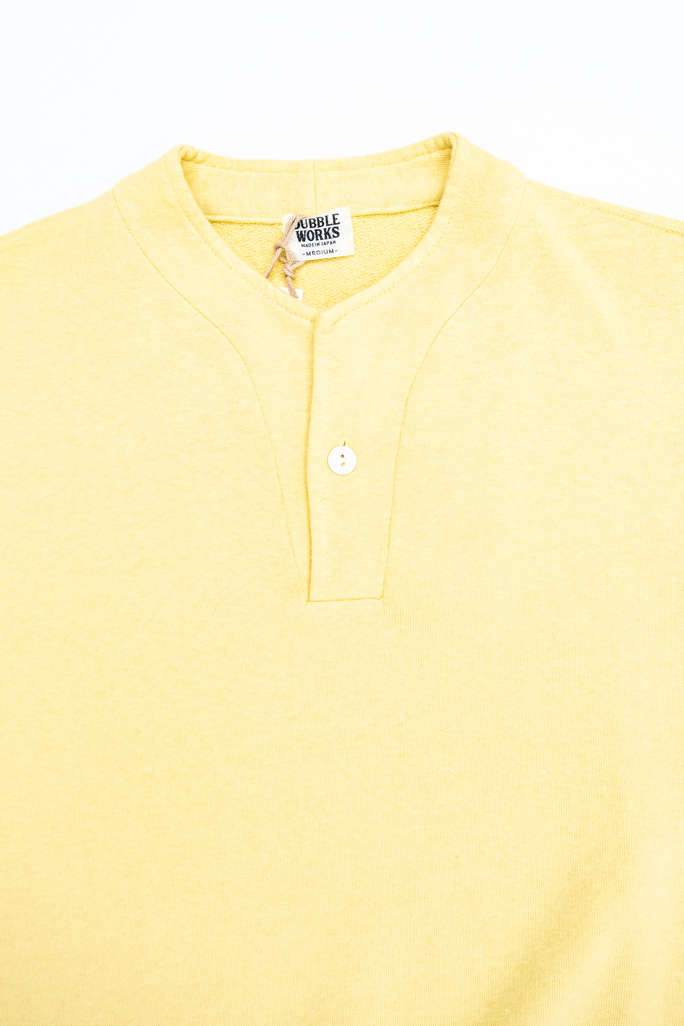 Dubbleworks - Light Terry Henley Sweatshirt Light Yellow - 3