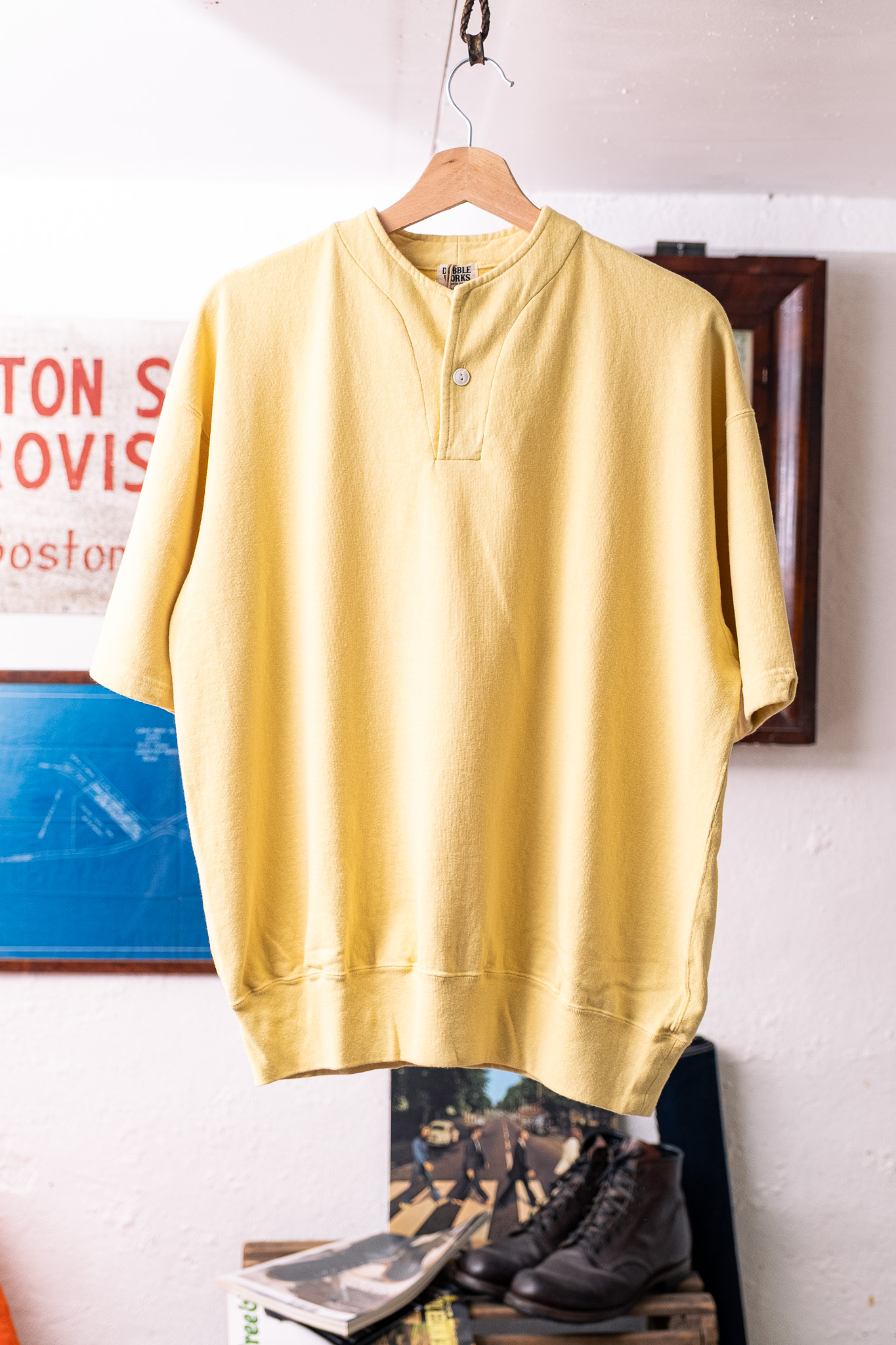 Dubbleworks - Light Terry Henley Sweatshirt Light Yellow
