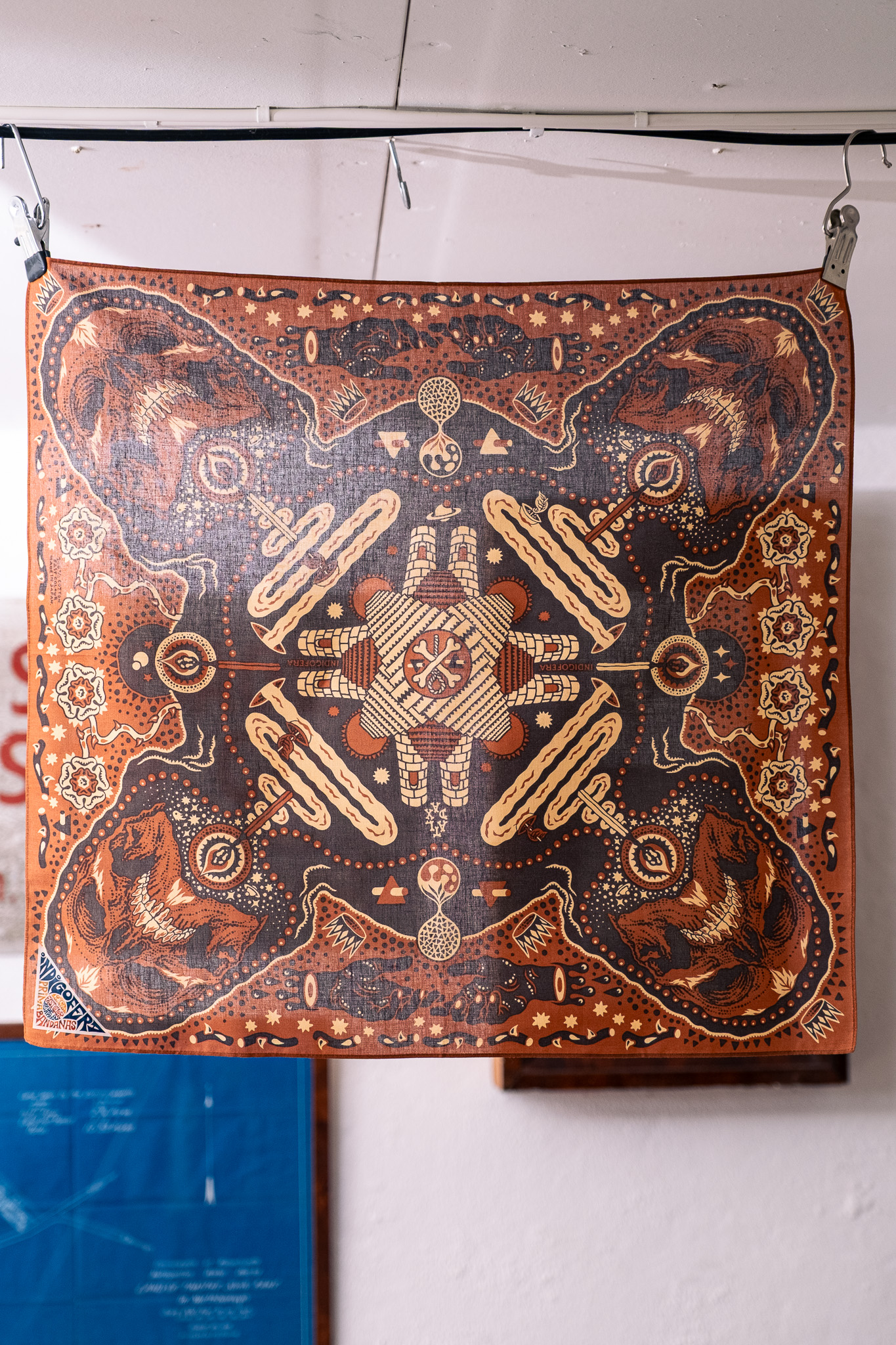 Indigofera - Tarot XIII Bandana Cotton Voilé Red/Brown