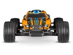 Traxxas Rustler 2WD 1/10 RTR TQ EHD Orange, equipped with a USB-C battery and charger