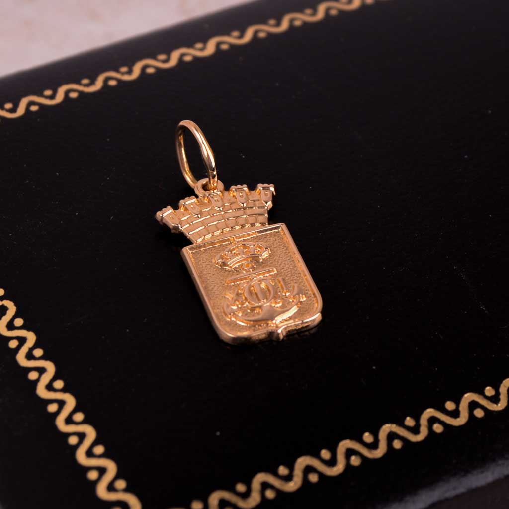 Gold Pendant Featuring the Karlskrona City Coat of Arms, Vintage
