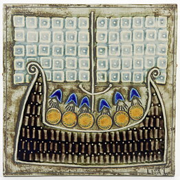 Lisa Larson (Unik 1961) Striking Ship Wall Plaque 23 cm (9) <Studio Production>