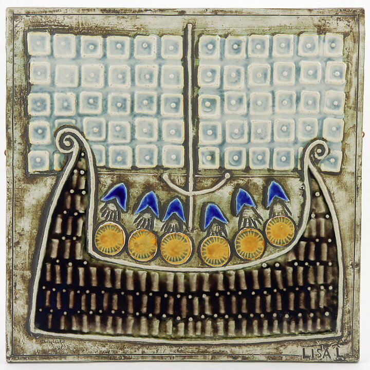 Lisa Larson (Unik 1961) Striking Ship Wall Plaque 23 cm (9) <Studio Production>