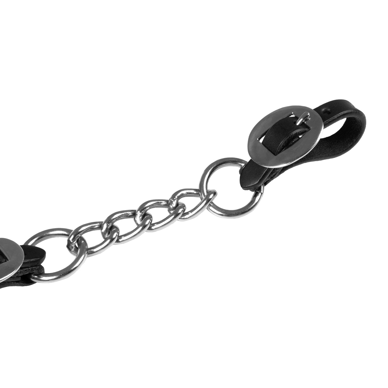 Curbstrap chain/leather Lakota, black - 2