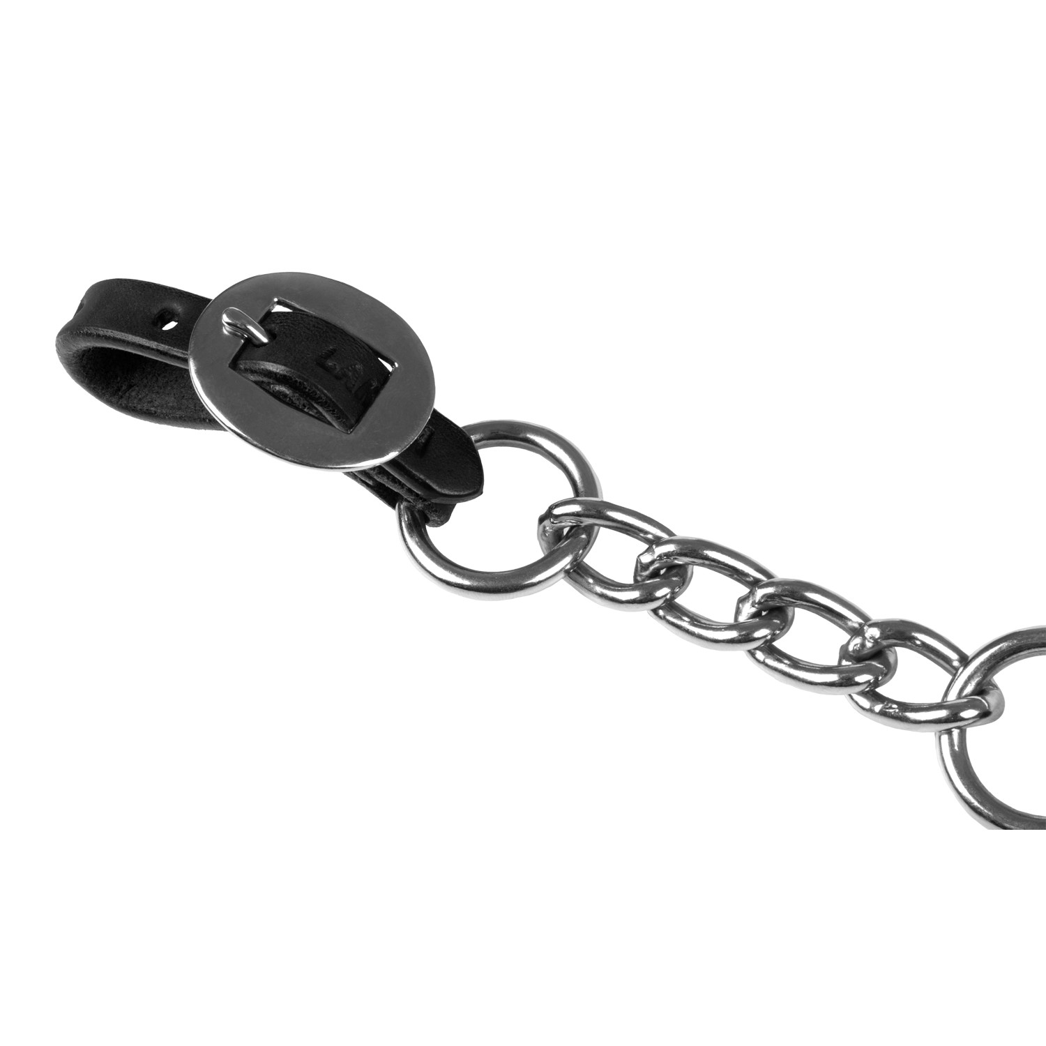 Curbstrap chain/leather Lakota, black - 3