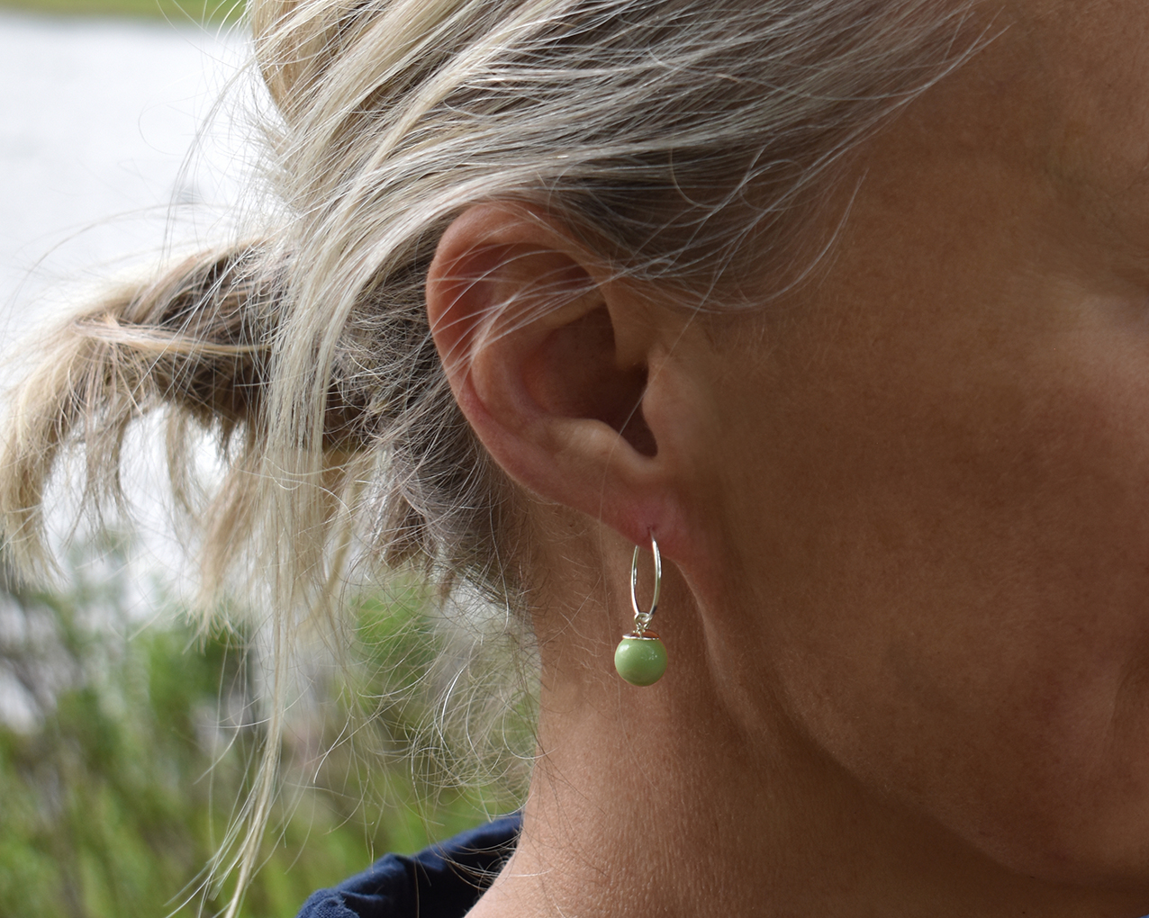 BERRY - green earrings 15 mm - 2