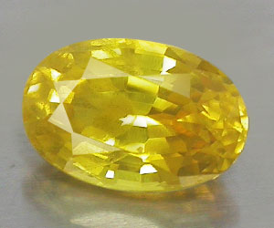 0.67 ct tjusig 6.4 mm oval naturlig kanarie gul safir ädelsten - 2