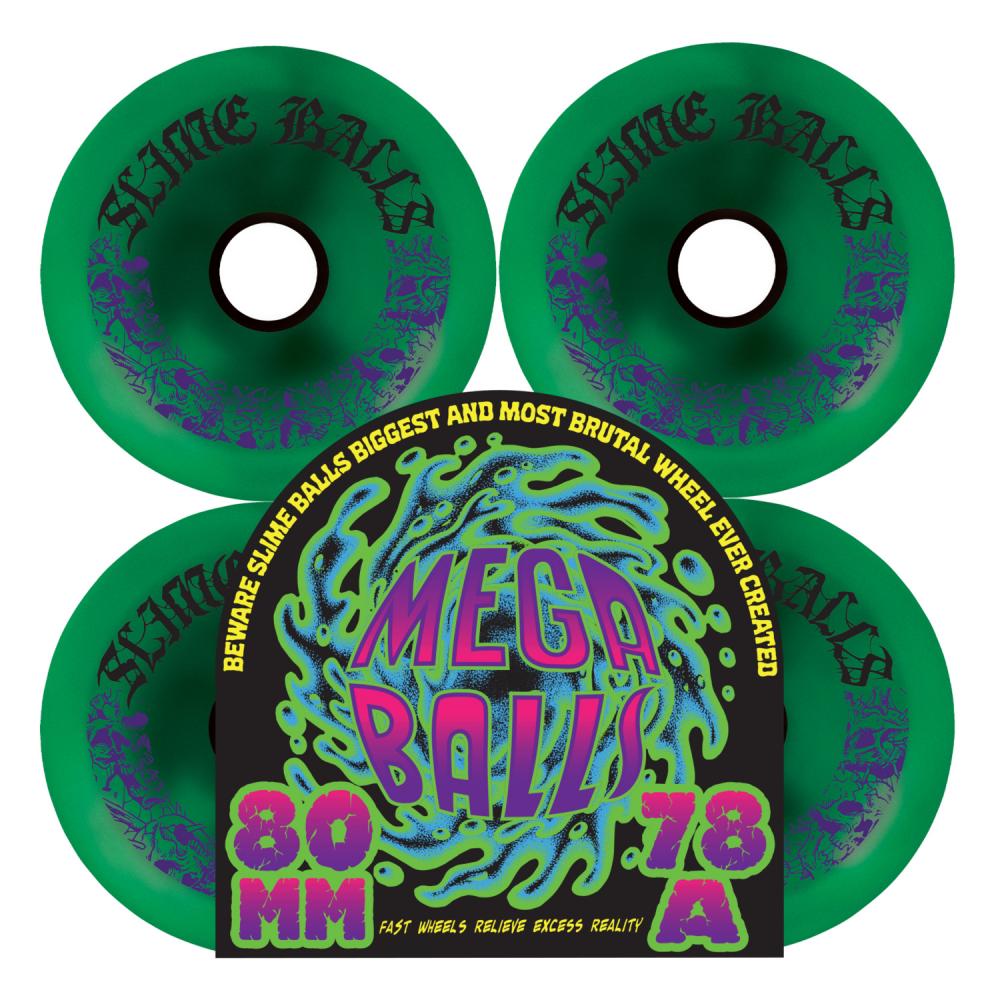 Slime Balls Mega Balls 78a Green 80mm Cruiserhjul