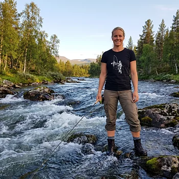 T-shirt Fiske Dam Svart